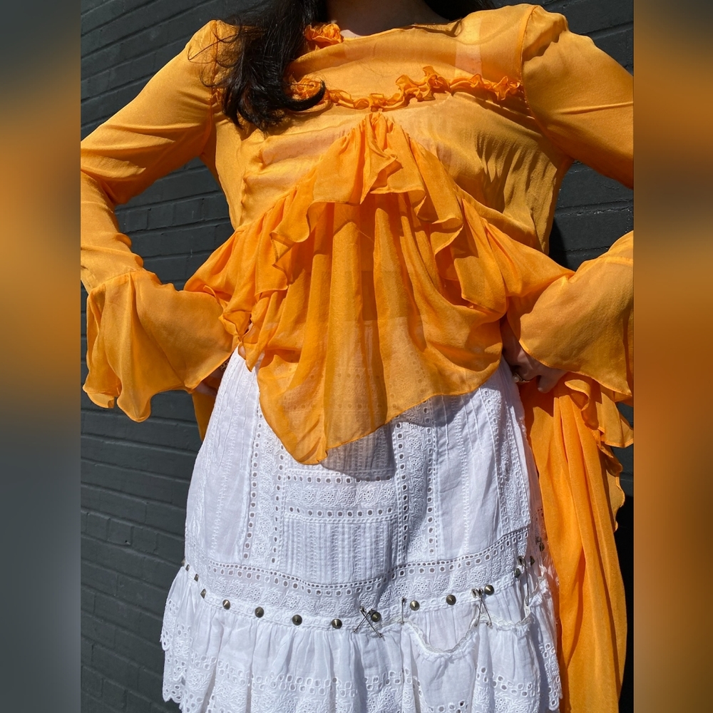 NWT sz M Marcobologna oversized ruffled blouse